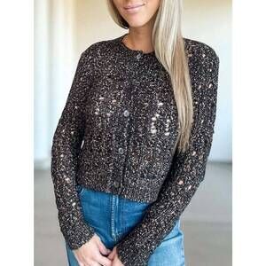 NEW AUTUMN CASHMERE boxy stitchery cardigan in tarmac